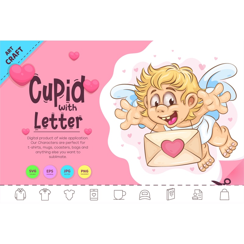 Cartoon Cupid with Letter_preview_1.jpg