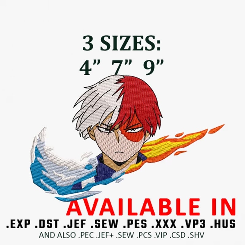 Sport x todoroki embroidery design