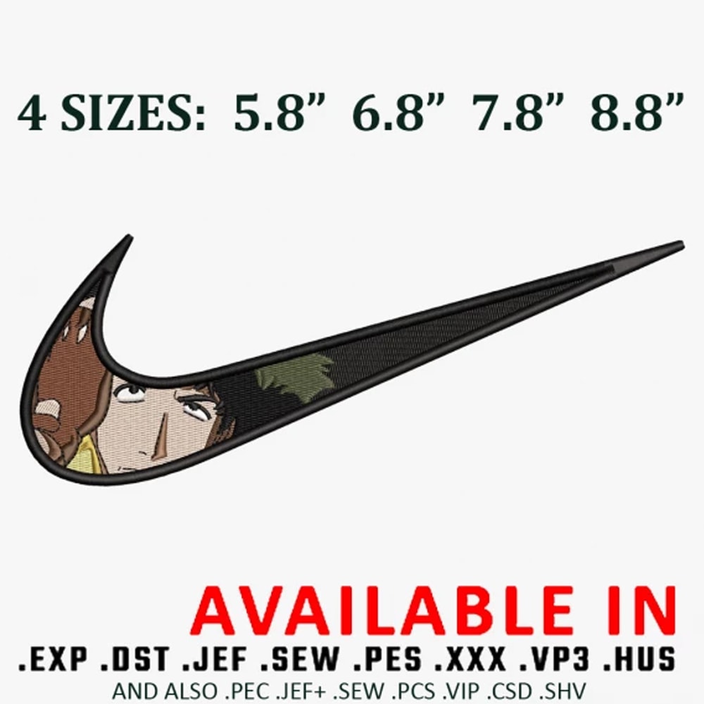 Cowboy bebop x nike embroidery design