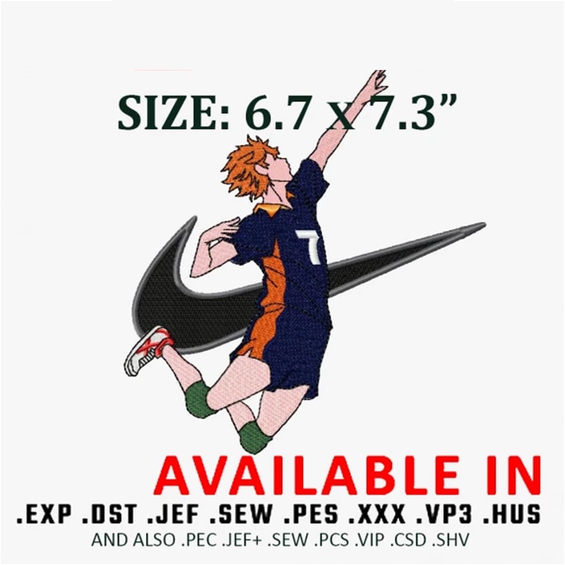 Swoosh x haikyu embroidery design