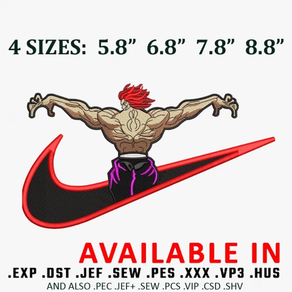 Swoosh x hanma yujiro embroidery design