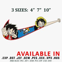 Swoosh x luffy baby embroidery design, Embroidered shirt,Anime Embroidery, Anime design, Anime shirt, digital download
