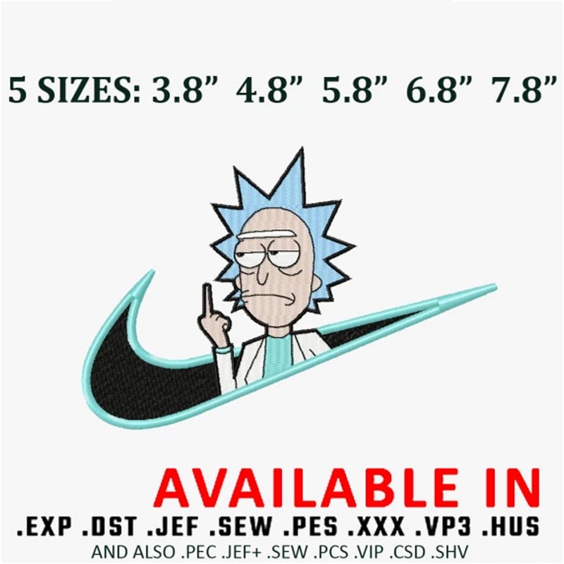 Swoosh x rick embroidery design