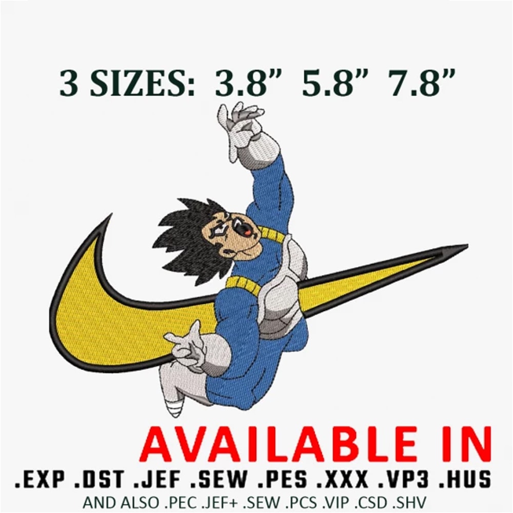 Swoosh x vegeta embroidery design