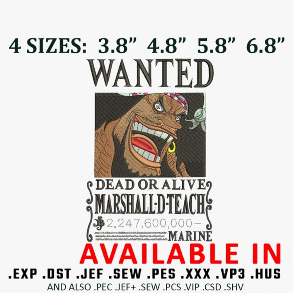 Bounty marshall embroidery design