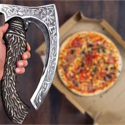 Pizza cutter The Original custom hand forged pizza Axe Vikin