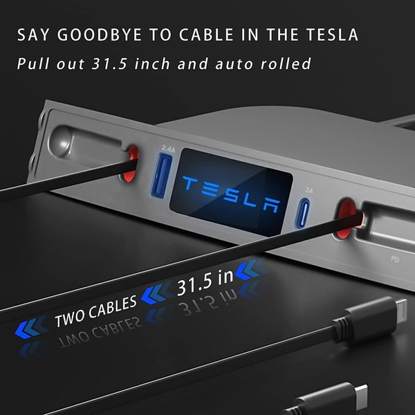 Tesla USB Hub Fast Charge with Cable Adapter for Tesla Model | Inspire ...