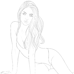 coloring page girl in a bathing suit 2 pictures png format