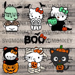 Halloween Hello-Kitty, SVG DXF PNG EPS