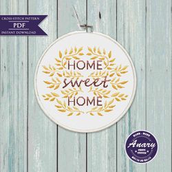 Home Sweet Home Cross Stitch Pattern Modern Xsitch Crossstitch Chart Instant Download PDF