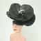 black flower fascinator Derby hat Hair clip Mysterious flower Halloween outfit.jpg