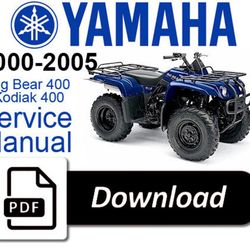 Yamaha BigBear Kodiak YFM400 2000 2001 2002 2003 2004 2005 Service Repair Manual