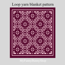 loop yarn finger knitted mosaic blanket pattern pdf download