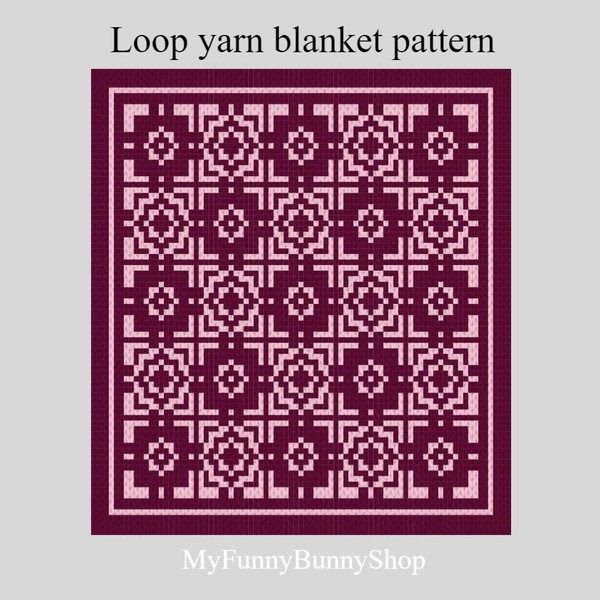 loop-yarn-finger-knitted-mosaic-blanket