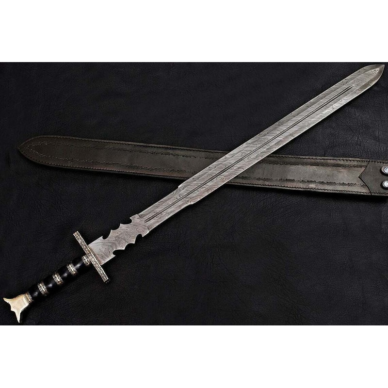 30 Custom Handmade Damascus Steel Hunting Sword for sale
