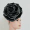 Black Fascinator Black Snow Rose Hair clip Kentucky Derby hat,Magical Black Wedding Headband Halloween.jpg