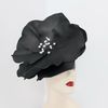 Black Large poppy fascinator ,black magic wedding flower Church hat.jpg