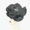 Black fascinator Large poppy hat, black pearl, black magic wedding flower Church hat Gothic Halloween.jpg