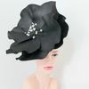Black poppy fascinator wedding flower Church hat.jpg