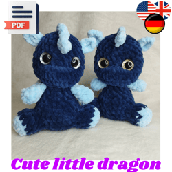 Crochet Dragon Pattern - Adorable and Easy-to-Follow Tutorial (English and German PDF Version Available for Download