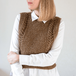Crochet Vest Pattern - digital English PDF pattern, Vest Cozy