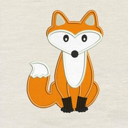 fox applique embroidery design 3 sizes reading pillow-instant d0wnl0ad