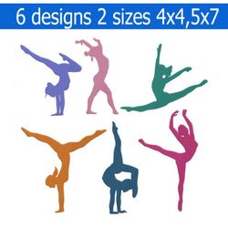 Gymnastics embroidery Set 6 designs 3 Sizes reading pillow-INSTANT D0WNL0AD