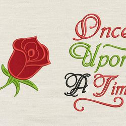 once upon with rose applique 2 designs reading pillow-instant d0wnl0ad