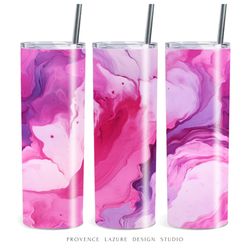 Liquid Ink Pink Marble 20 oz Skinny Tumbler Sublimation Design Digital Instant Download PNG 20 oz Tumbler Wrap DIGITAL