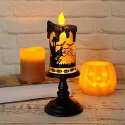 Halloween Decorations Skull Candle Light Ornament Glowing