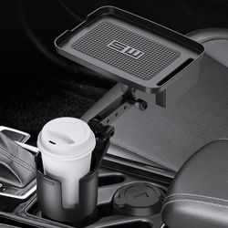 car cup holder expander with tray 360 degree rotating table adjustable base(us customers)