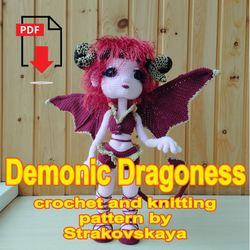 TUTORIAL Demonic Dragoness Doll. Crochet and knitting pattern