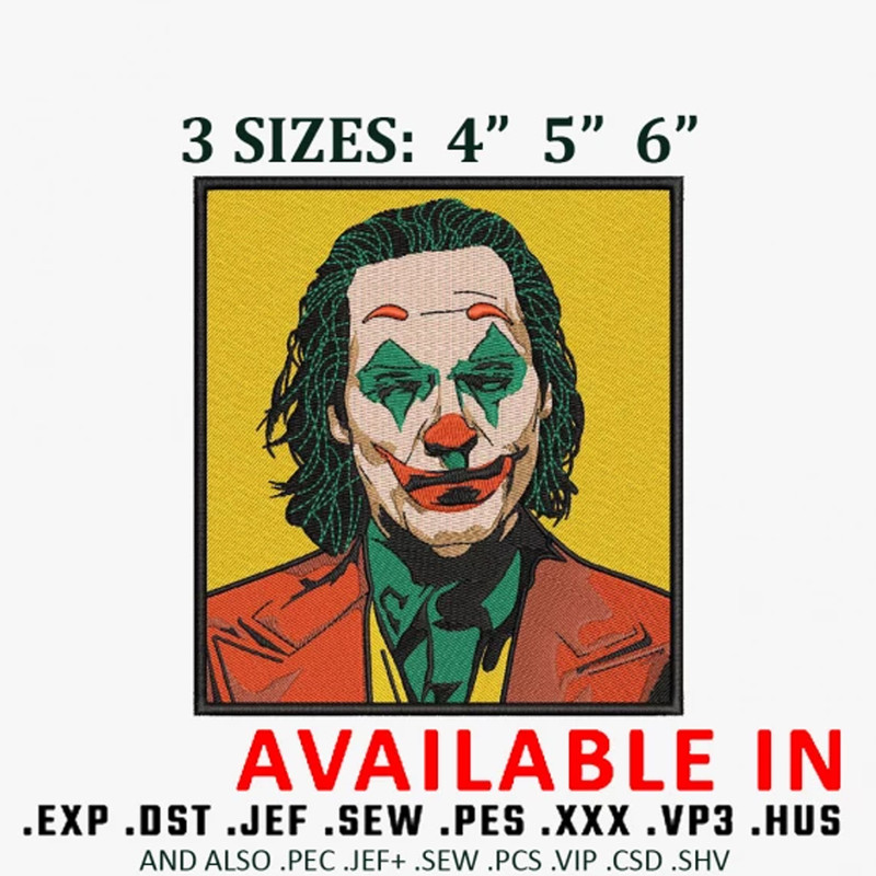 Frame joker embroidery design