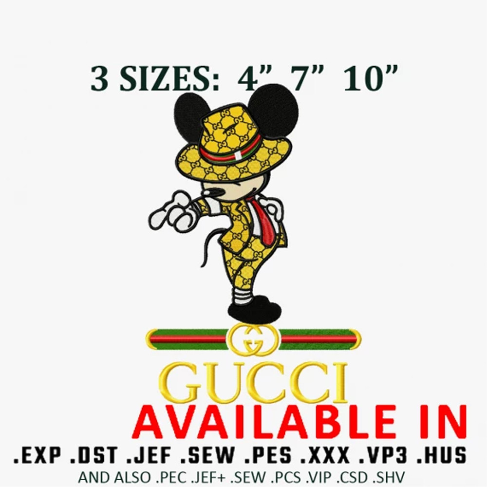 Gucci mouse jackson embroidery design