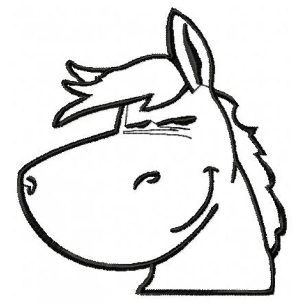 Horse Head Funny Embroidery Design