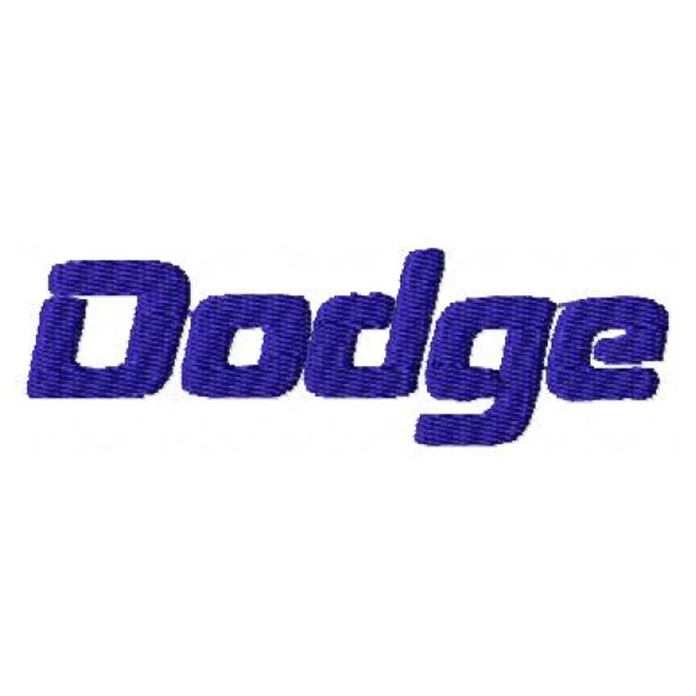 Log dodge text embroidery design