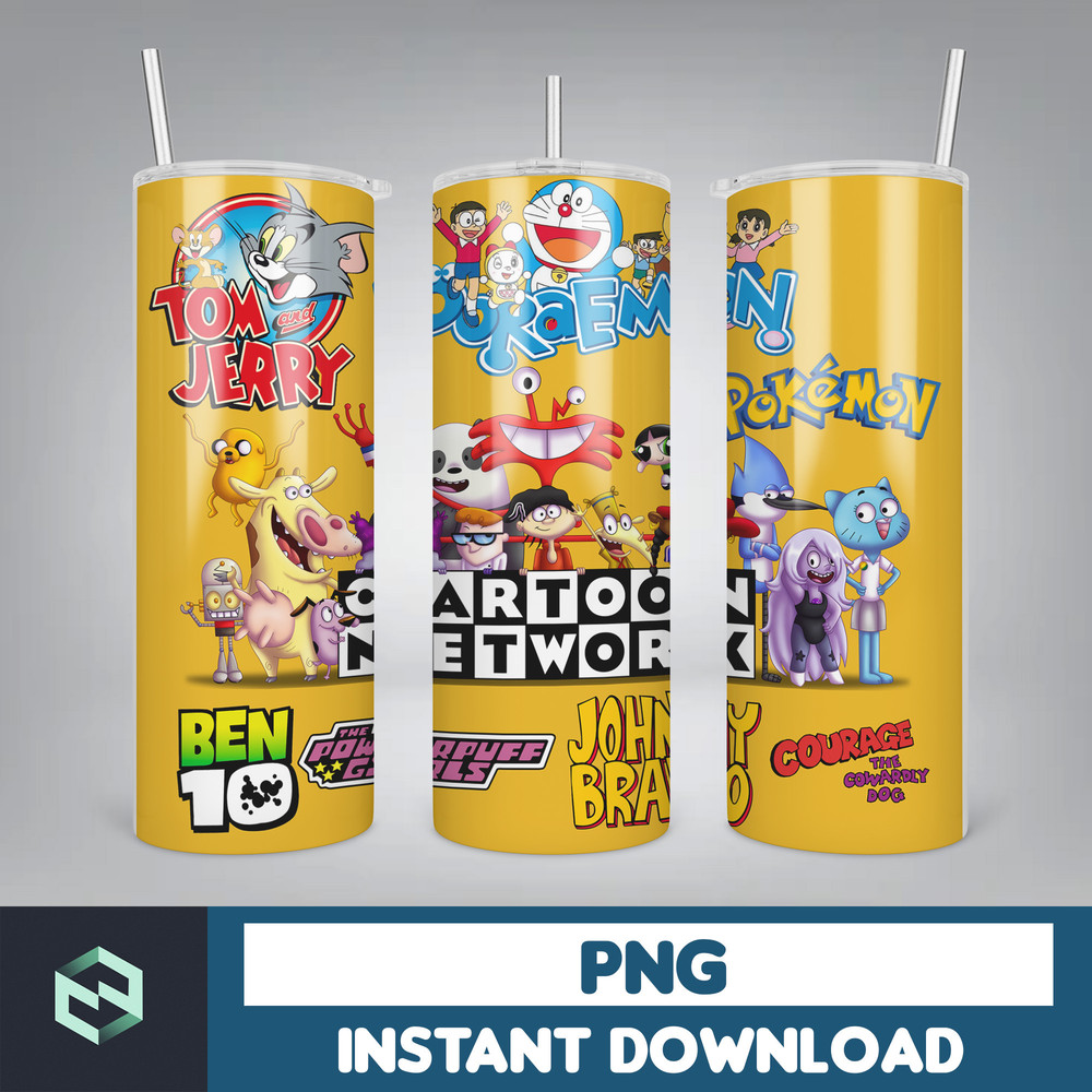 Cartoon 90s Tumbler Wrap, 20 oz Cartoon Tumbler PNG Image Sublimation, 90s Cartoon Animated Tumbler Cup (10).jpg