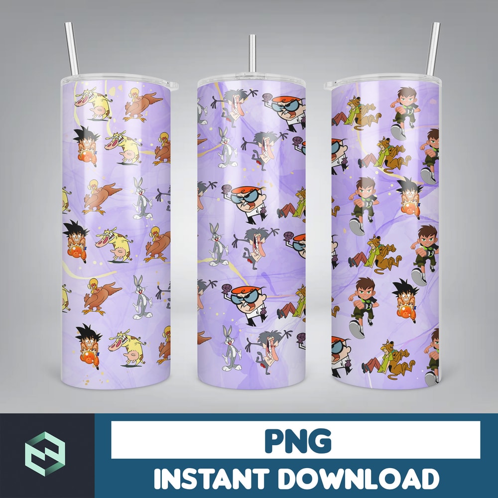 Cartoon 90s Tumbler Wrap, 20 oz Cartoon Tumbler PNG Image Sublimation, 90s Cartoon Animated Tumbler Cup (15).jpg