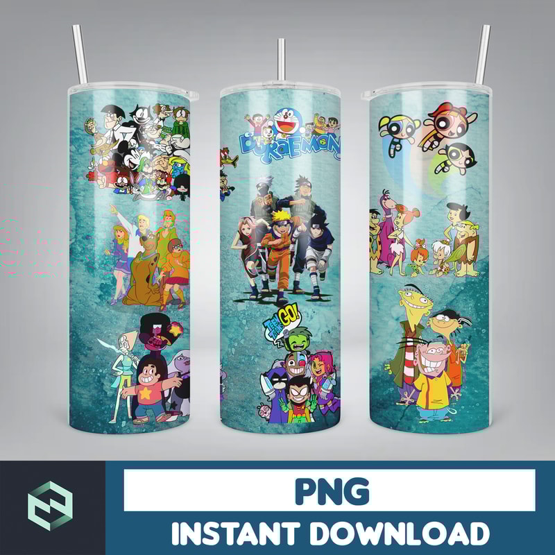 Cartoon 90s Tumbler Wrap, 20 oz Cartoon Tumbler PNG Image Sublimation, 90s Cartoon Animated Tumbler Cup (18).jpg