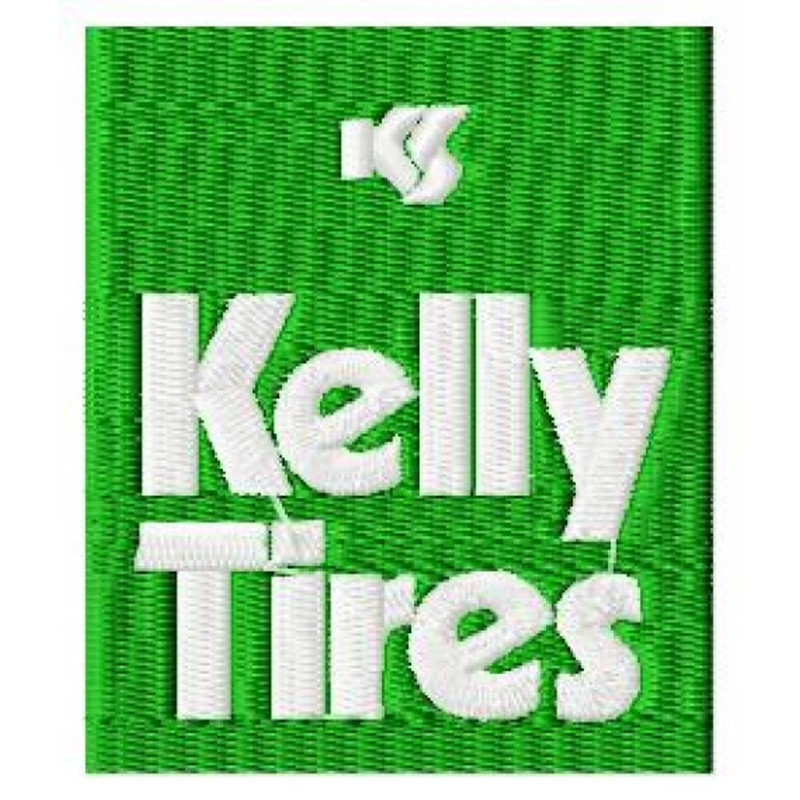 Kelly tires logo text embroidery design