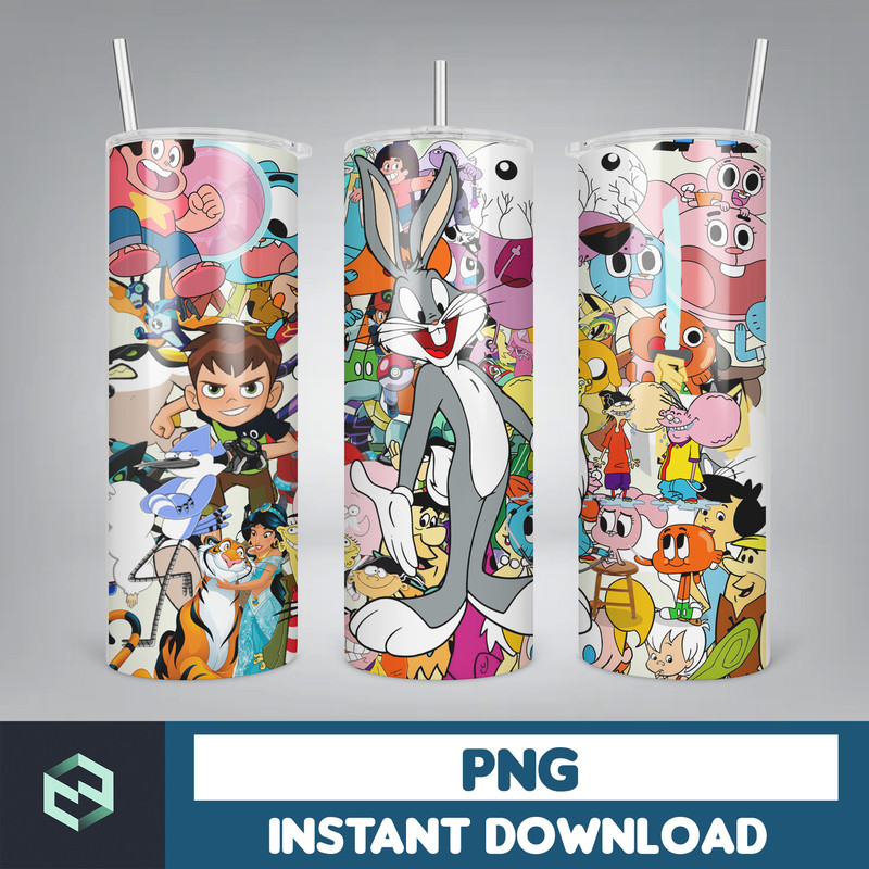 Cartoon 90s Tumbler Wrap, 20 oz Cartoon Tumbler PNG Image Sublimation, 90s Cartoon Animated Tumbler Cup (8).jpg