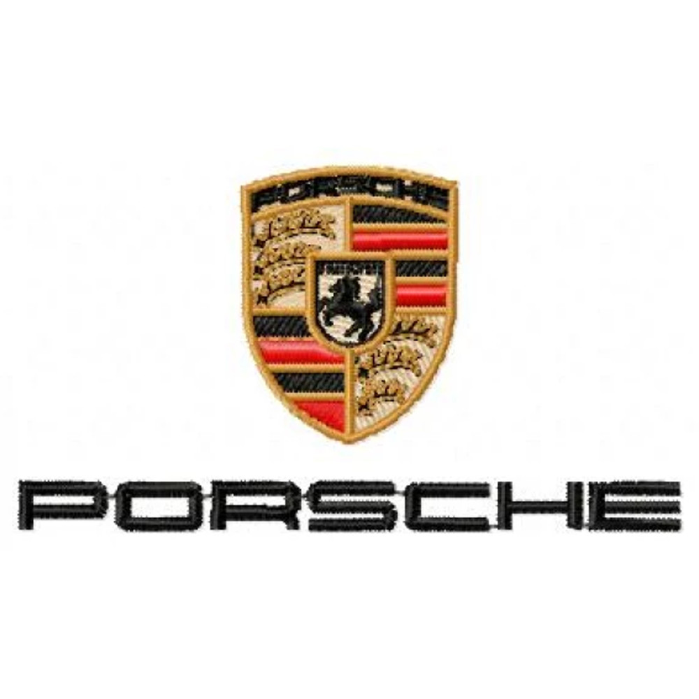 Porsche car logo embroidery design