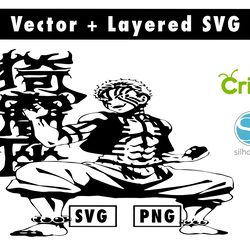 demon slayer kimetsu no yaiba svg and png files for cricut machine , anime svg , manga svg , goku svg