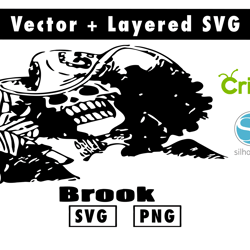 brook one piece svg and png files for cricut machine , anime svg , manga svg , goku svg