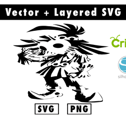 skull kid svg and png files for cricut machine , anime svg , manga svg , goku svg