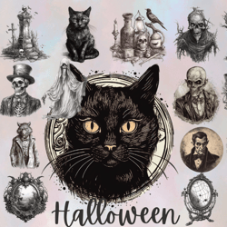 Creepy Halloween Clipart, Creepy PNG images,Halloween Png, dark Halloween clipart Set No 1