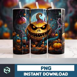 Halloween Tumbler Wrap, 20 oz Skinny Tumbler Sublimation Design, Straight Tumbler Wrap PNG, Spooky Fall PNG (13)