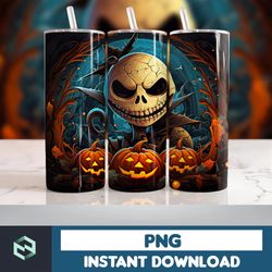 Halloween Tumbler Wrap, 20 oz Skinny Tumbler Sublimation Design, Straight Tumbler Wrap PNG, Spooky Fall PNG (16)