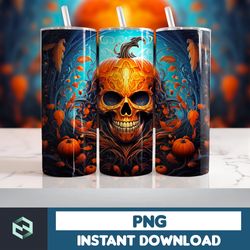 Halloween Tumbler Wrap, 20 oz Skinny Tumbler Sublimation Design, Straight Tumbler Wrap PNG, Spooky Fall PNG (25)