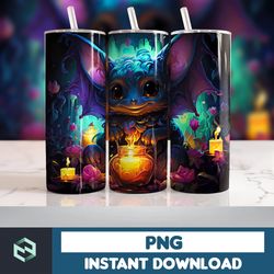 halloween tumbler wrap, 20 oz skinny tumbler sublimation design, straight tumbler wrap png, spooky fall png (40)